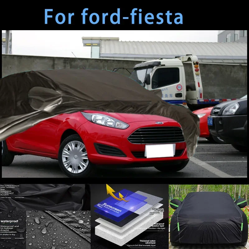 For ford-fiesta Outdoor Protection Full Car Covers Snow Cover Sunshade Waterproof Dustproof Exterior Car accessories