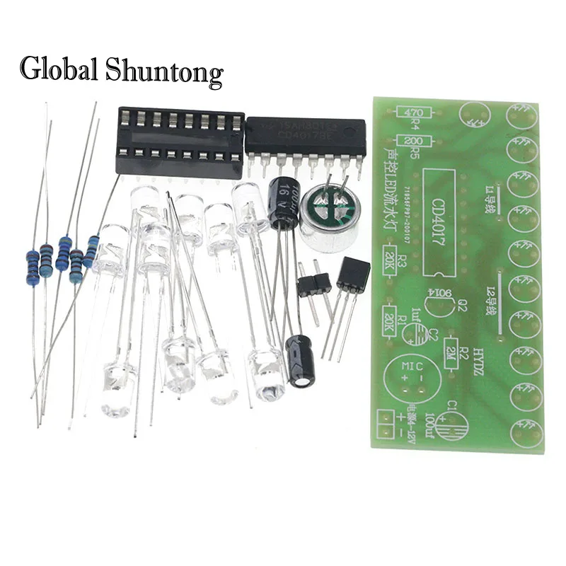 

5pcs CD4017 Lantern Control Fun Electronic Production Teaching Training Diy Kit Module Voice Activated LED