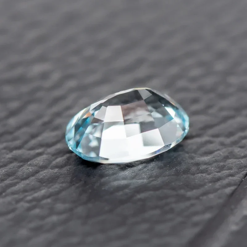 Laboratório cultivado safira aquamarine em forma oval encantos pedra preciosa para mulher diy anel colar brincos materiais principais com certificado