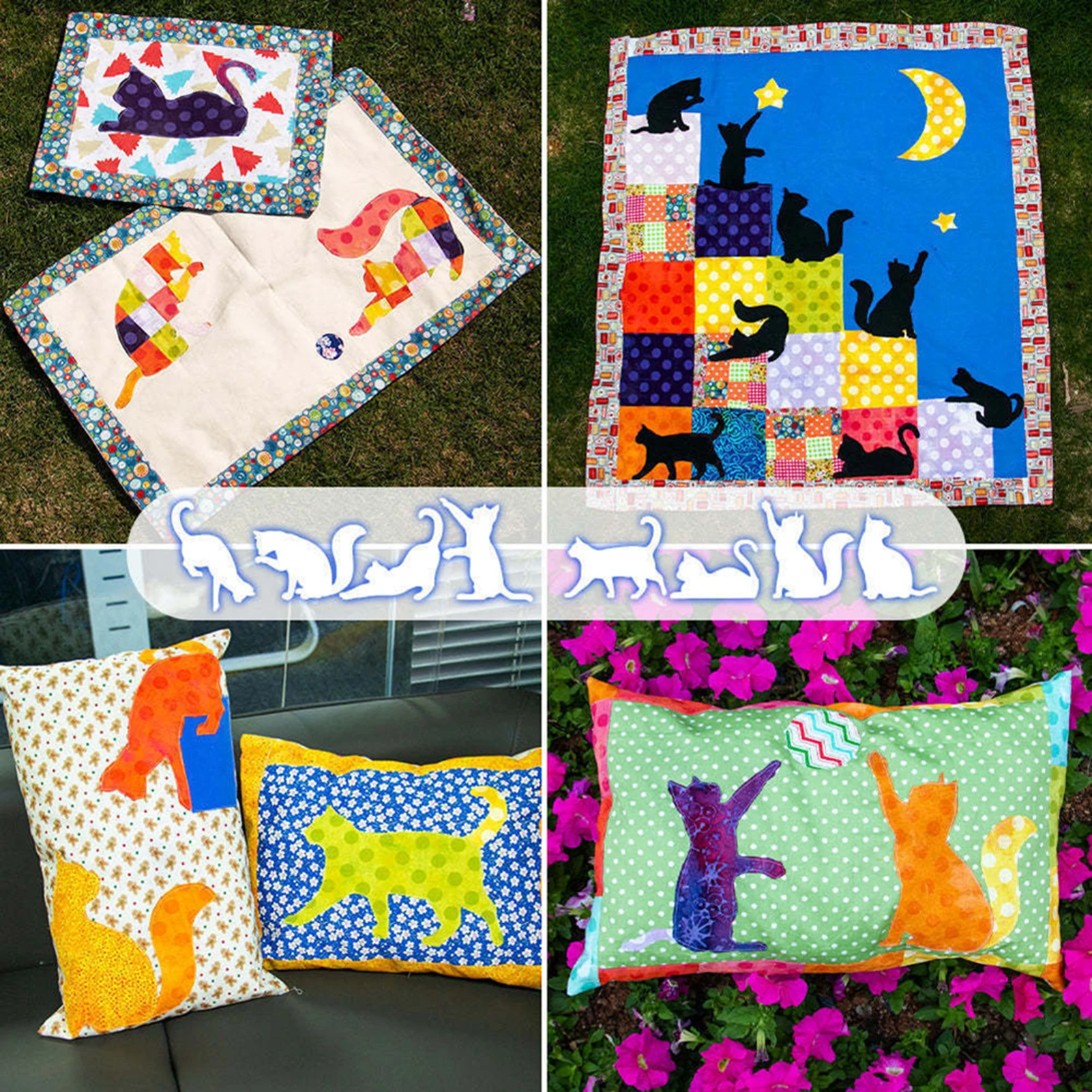 Plantilla de gato DIY, Adorable textil, Ideas de decoración del hogar, regla de tablero para el hogar