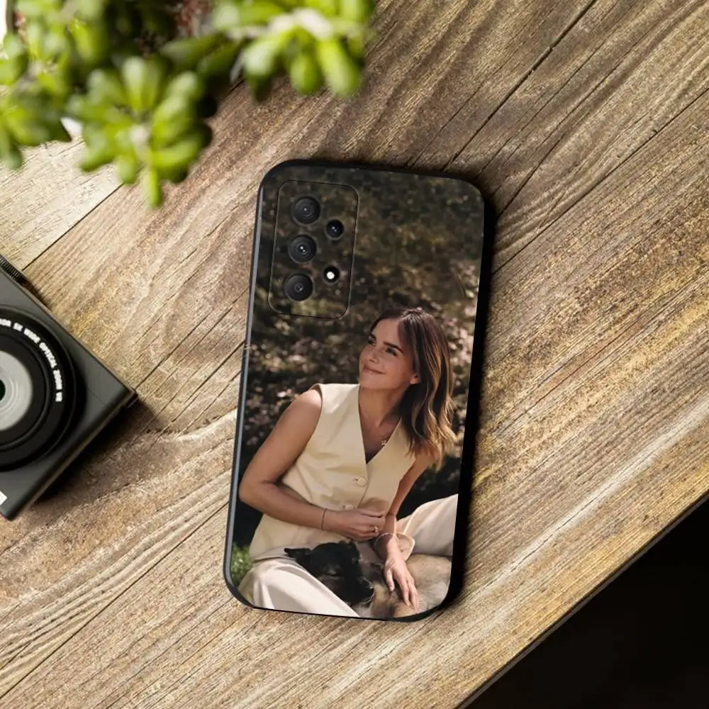 الممثلة E-Emma W-Watson حافظة هاتف لهاتف سامسونج جالاكسي A13، A21s، A22، A31، A32، A52، A53، A71، A80، غطاء أسود ناعم