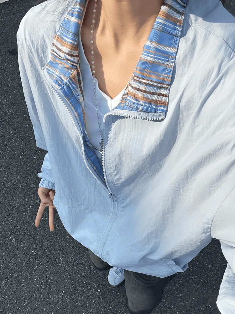 

American Sle Ice Silk Lightweight Qui Dry Jaet ex Spring Summer Outdoor Casual Cleanfit Couple Outerwear