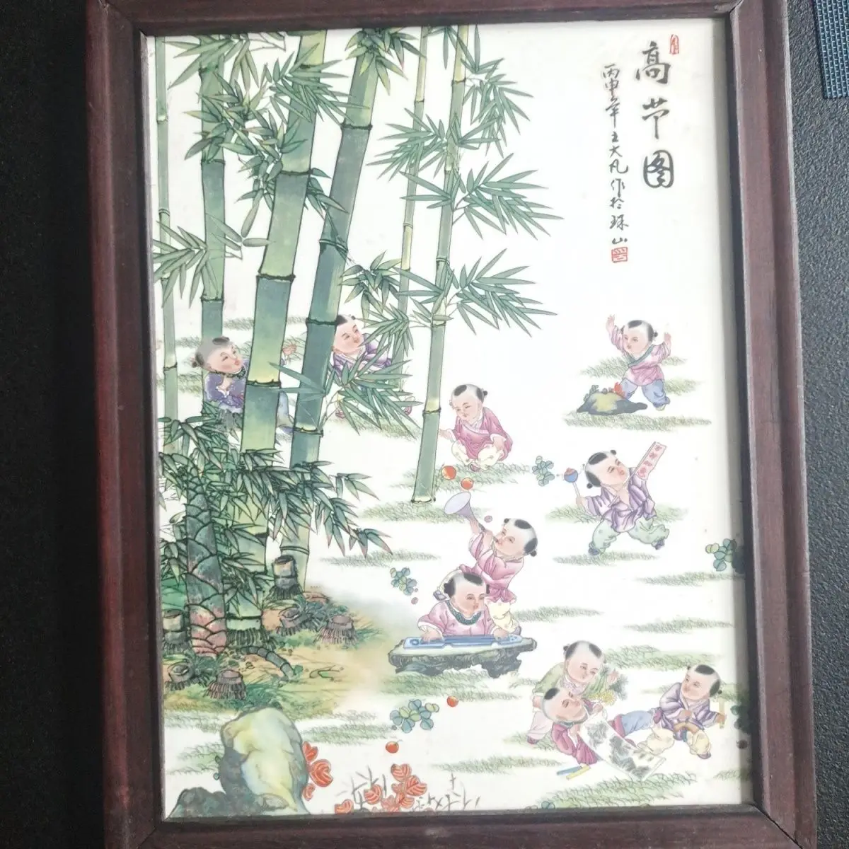 Artwork of porcelain plate painting, one square foot