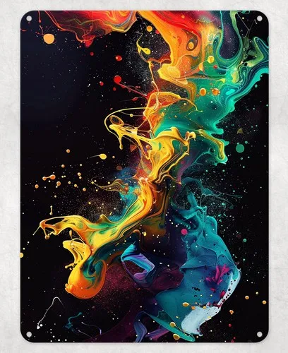 Abstract Art Splatter Paint Metal Poster Wall Sign Man Cave Shed Home Kitchen --Tin Sign