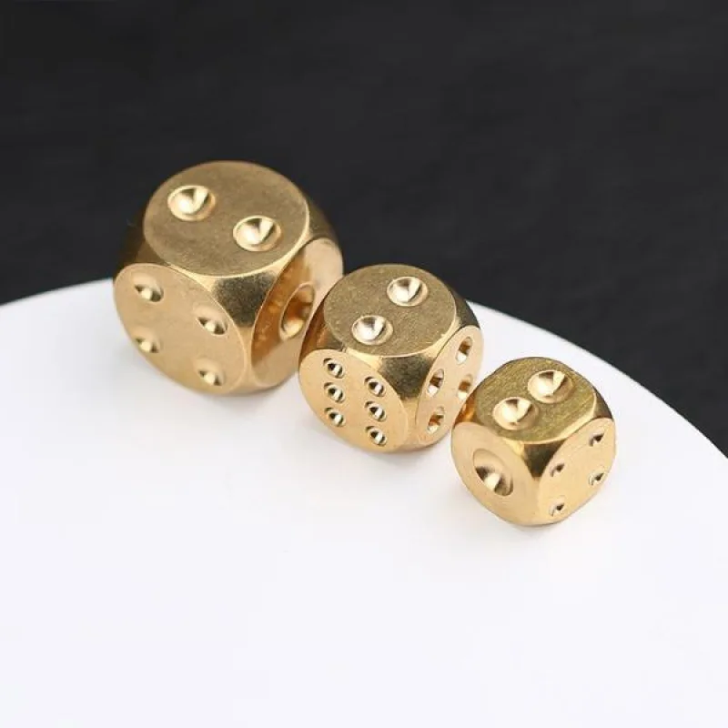 1.3/1.5 cm Metal Solid Brass Dice Toy Club Bar Holiday Party Entertainment Interactive Game Accessories Home Decoration