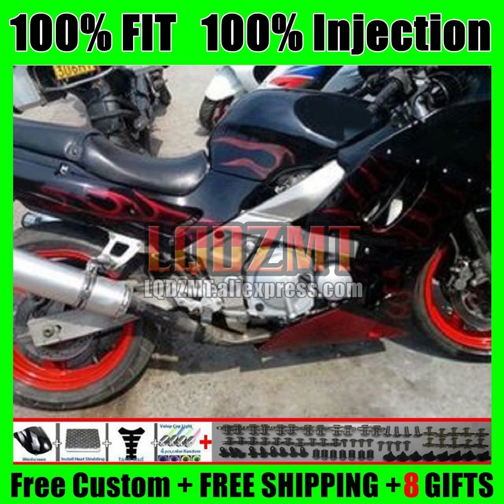 OEM Body For KAWASAKI NINJA ZZR 400 ZZR400 93 95 96 Red flames 97 98 99 77No.96 ZZR-400 2000 2001 2002 2005 2006 2007 Fairing