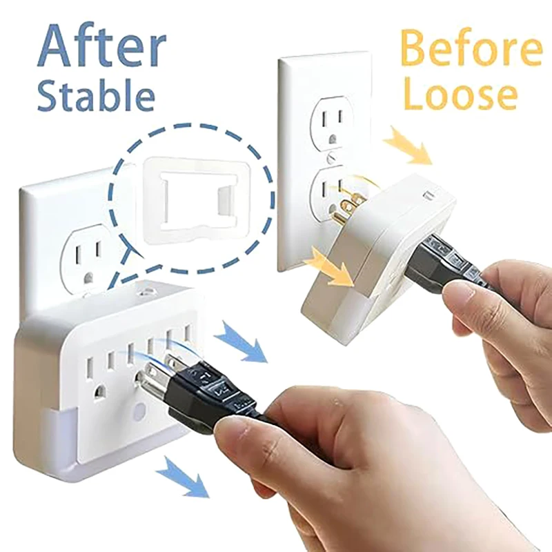 10PCS Wall Outlet Plug Stabilizers For Loose Sockets - Easy Installation Flame Retardant Plastic Secure Grip