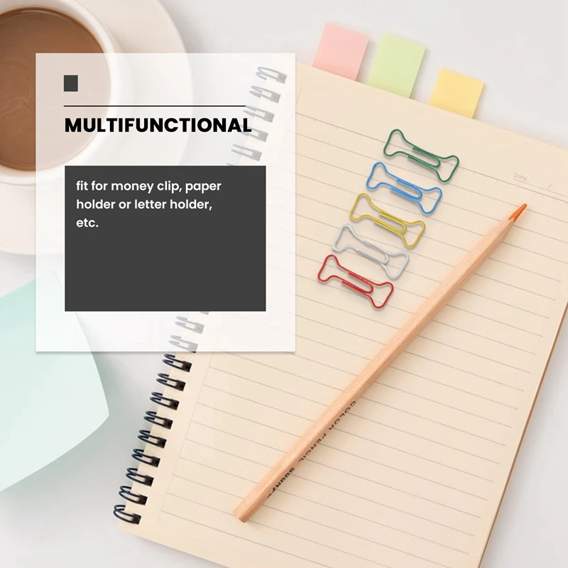 100 Stuks Bot Vorm Multicolor Metalen Paperclips