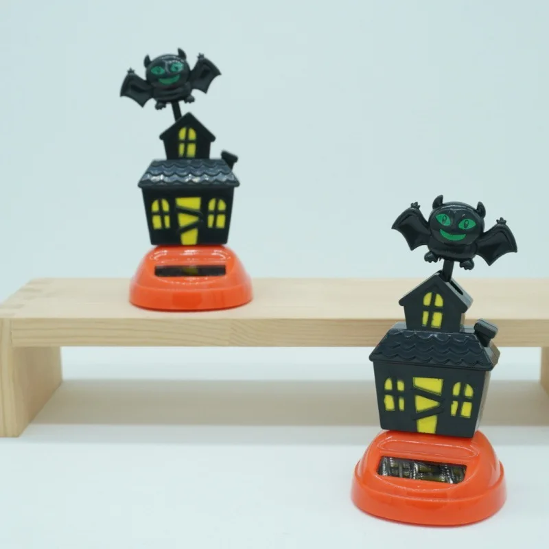 Halloween casa fantasma morcego brinquedos solares criativo casa carro horror ambiente decorativo pequenos ornamentos crianças brinquedos solares presente
