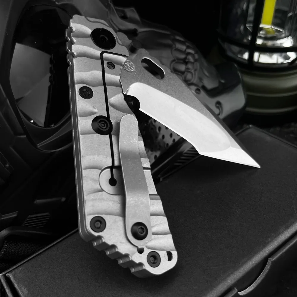 High-strength Manual Folding Knife, 3.54-inch D2 Blade TC4 Titanium Alloy Handle, Compact Pocket EDC Tool for Outdoor Activities