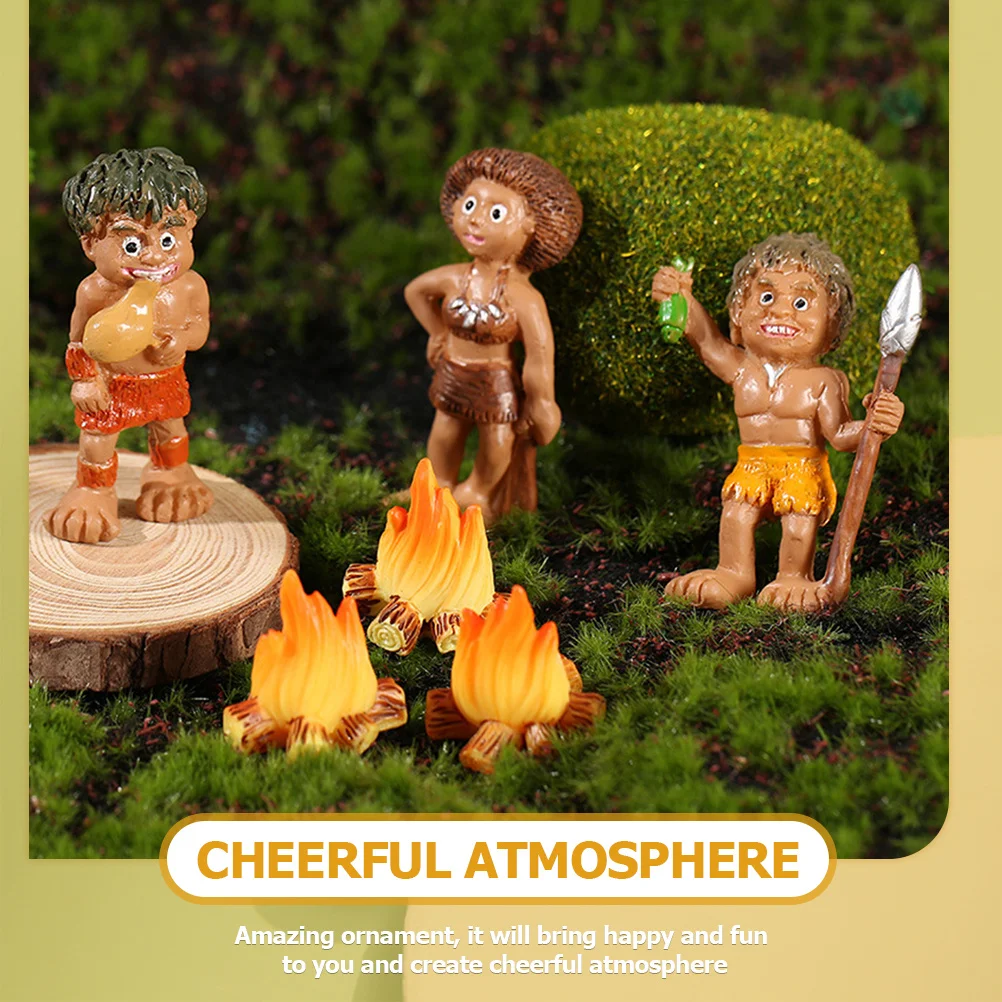 

1Set Fire Pit Decor Miniature Figurines Stylish Resin Models for Garden Balcony Outdoor Yard Micro Landscape