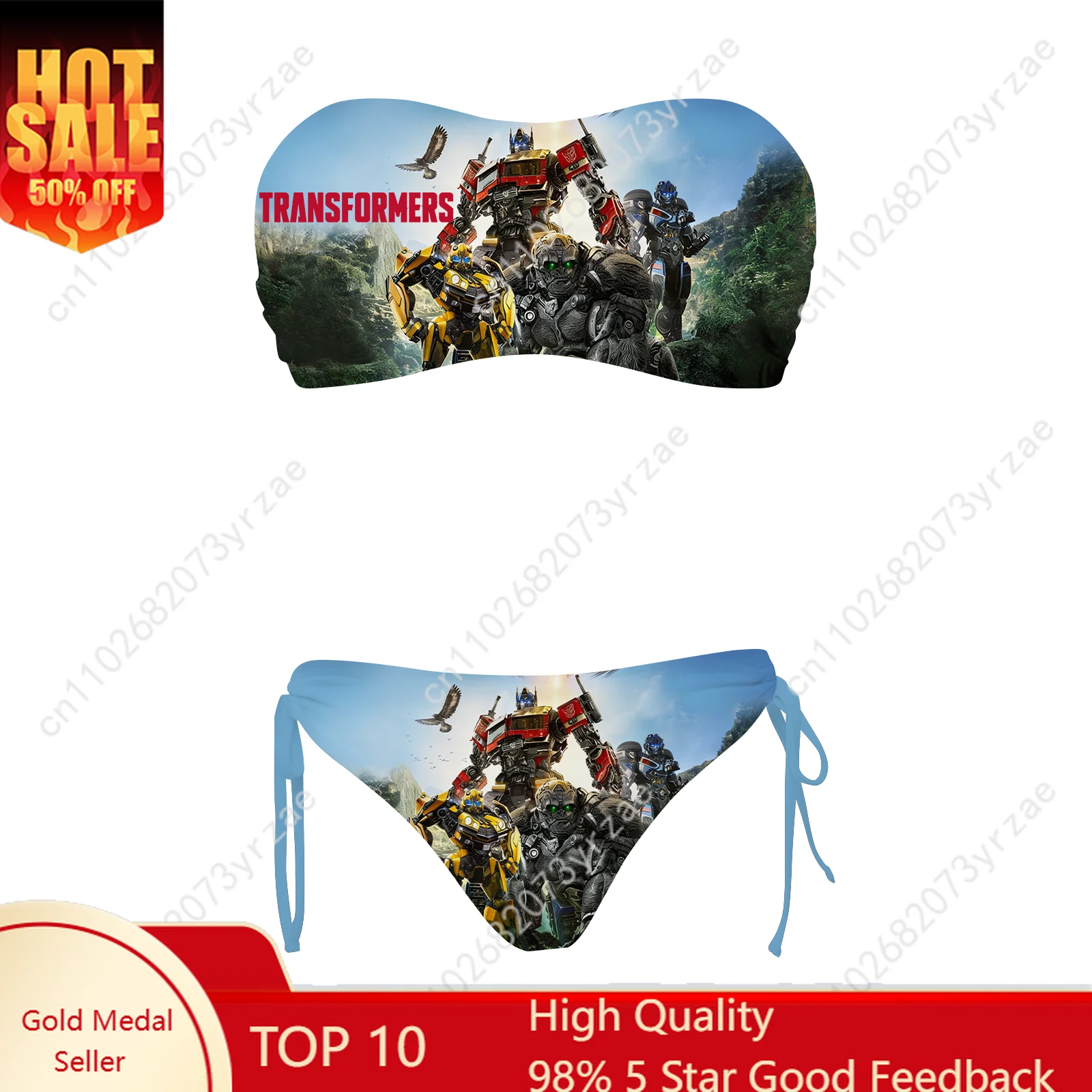 

Transformers Girls Womens Drawstring Two Piece Set Bathing Suits Fashion Swimwear Pool Party Sexy Bikini Custom Swimsuit