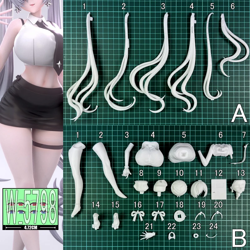 

(In Stock) (W_5798) 24CM Game Character Cinderella Unpainted Unassembled Garage Kit GK Figure White Resin Model Kit