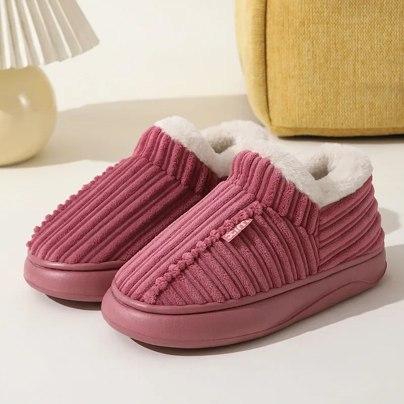 2024 new cotton shoes women's winter couples home thick-soled warm indoor non-slip postpartum confinement cotton shoes 6720