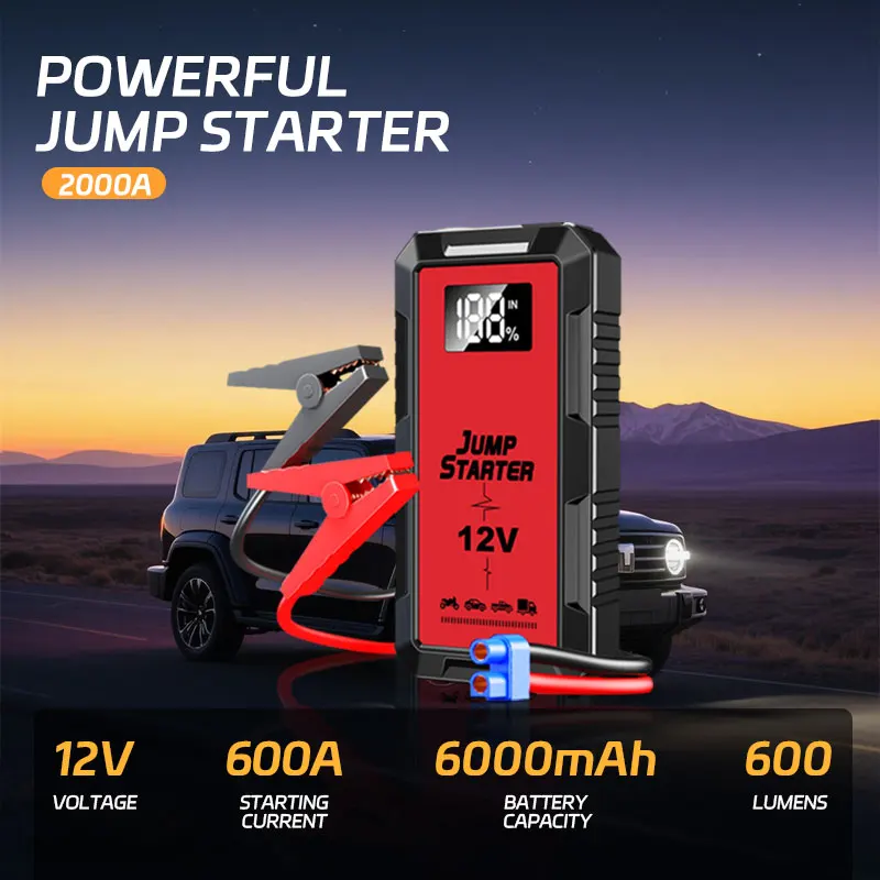 Super Car Emergency Jumper Portable 12V Battery Booster Starting Device Charger Station Jump Starter Power Bank