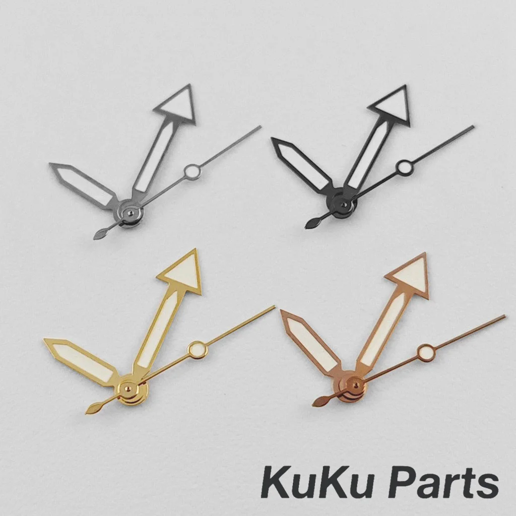 NH35 Arrow Shape Hands Silver Gun Gold Watch Hands Green Luminous Needle For NH34 NH35 NH36 NH38 NH70 Movement Watches Pointer