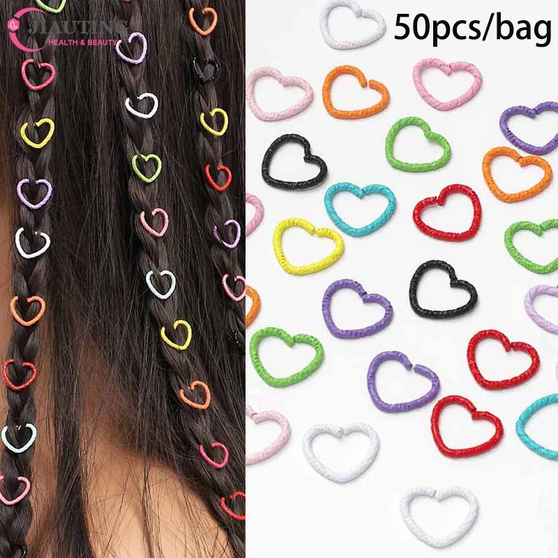 20-50pc Headwear Dirty Braid Bead Dreadlock Hair Rings Adjustable Cuffs Clip Hair Braid  Hairpin Hair Accessories For Women Girl