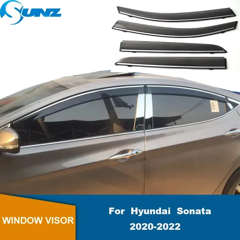 

Window Visors For Hyundai Sonata DN8 2020 2021 2022 2023 2024 4PCS Waterproof Rain Sun Guard Vent Wind Deflector Weathershield