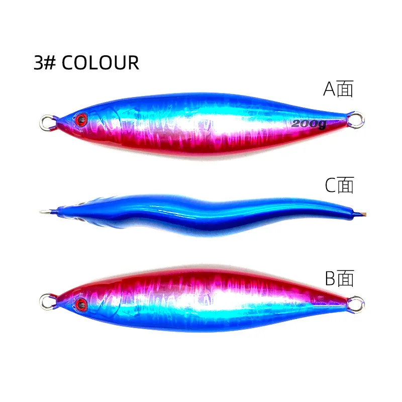 Como señuelo de JIg lento, plantilla de Pesca, pescador 160g200g300g400g, barco, Pesca en el mar, cebo duro de Metal, cebo de Pesca Jigging de hundimiento lento