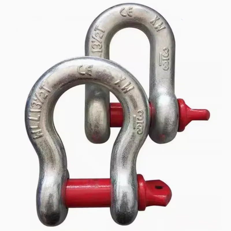 Hot Sales 5t 20 Ton BOLT TYPE ANCHOR BOW SHACKLE Rounded Wheels Screw Pin Anchor Shackle With Towing Pulley Trailer Accessories