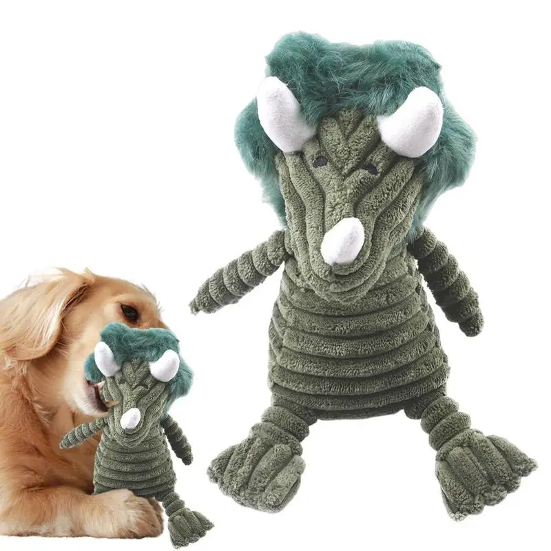 Dog Squeaky Toys Interactive Toys Pets Relieve Boredom For Aggressive Chewers Soft Interactive Dinosaur Shape Pet Plush Toys For