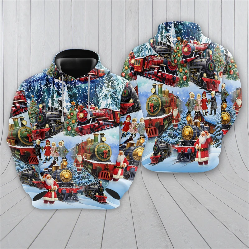 Vintage Steampunk Train 3D Printed Hoodies For Men Clothes Harajuku Fashion Train Driver Sweatshirts Casual Kids Tracksuit Tops