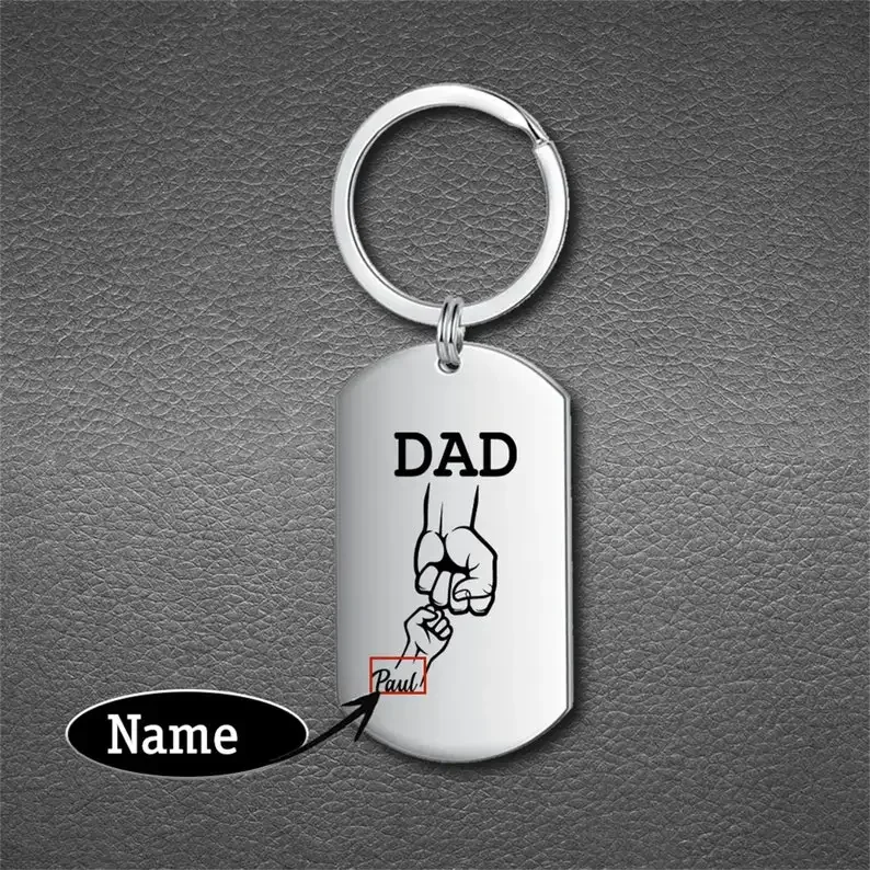 Personalized Custom Dad Keyring with Kids Name Family Keychain for Father Stainless Steel Papa Key Rings Father\'s Day Gift 2024