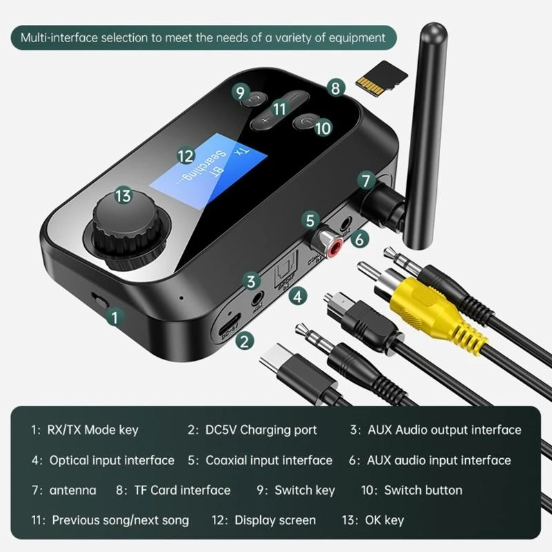 

Portable Bluetooth-compatible Adapter Optical Coaxial Input for DC 5V 1A P
