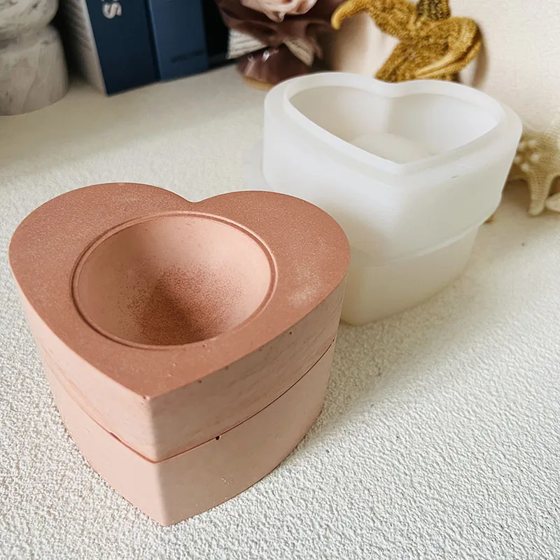 Square Aromatherapy Burner Silicone Mold DIY Censer Cement Mold Round Hexagon Heart Shape Aroma Stove Storage Box Clay Mold