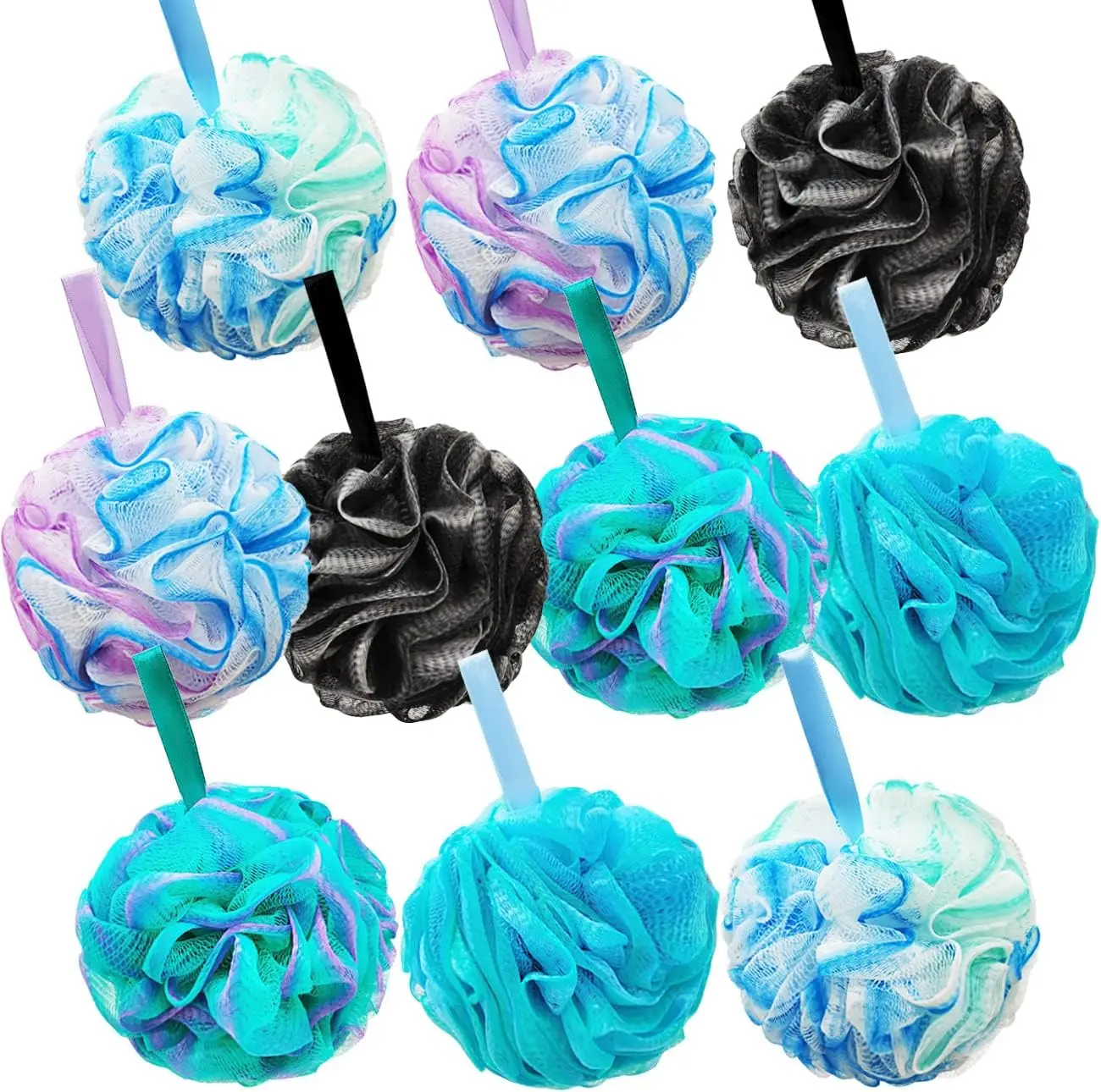 10 Pcs Exfoliating Shower Loofahs - Soft Bath Sponges for Smooth Skin