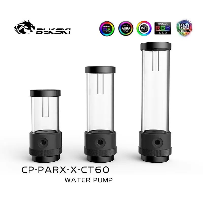 Bykski CP-PARX-X-CT60 DDC AIO Pump Reservoir Combo Silent 5V 12V RGB 100/150/200MM Water Cooling PWM Control 330L/H Lift 3 Meter