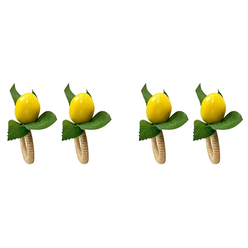 

16Pcs Simulation Lemon Plant Napkin Ring Fruit Meal Buckle Hotel Model Room Napkin Ring Napkin Buckle Party Supplies