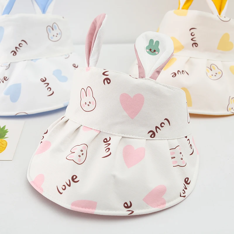 Baby Summer Thin Cute Cartoon Rabbit Pattern Hollow Top Sun Hat