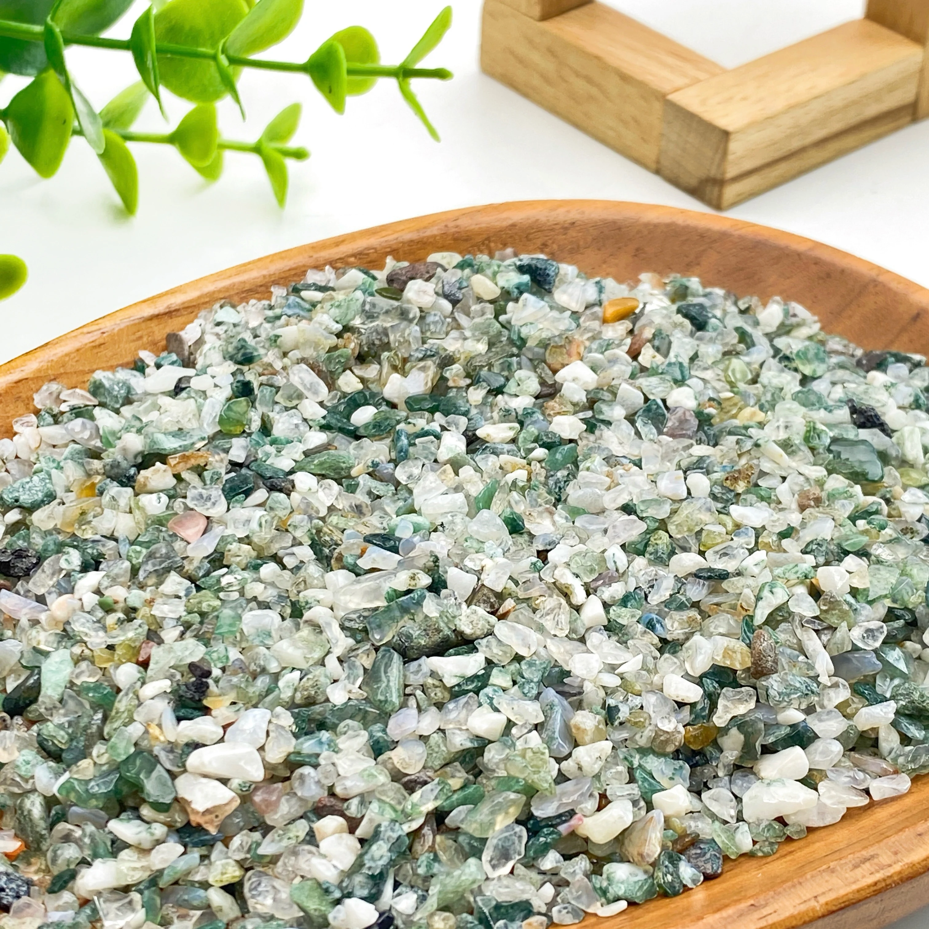 50g/100g/sac Pierres Naturelles Agate Mousse Matériau Cristal Gravier Éclats de Pierre Minéraux Reiki Spécimen Pierres Précieuses Décoration Aquarium