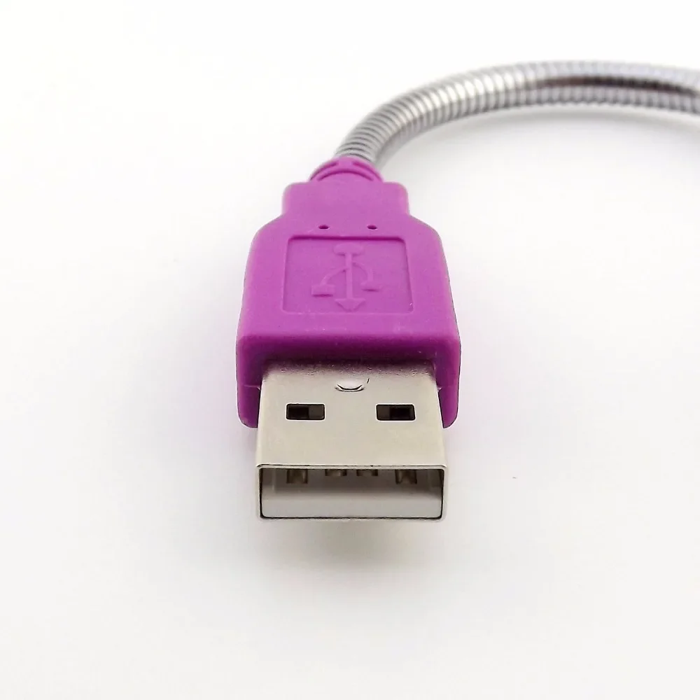 Nowy przedłużacz USB 1pcs fioletowy USB 2.0 męski wtyk do żeńskie gniazdo przedłużacza elastyczny Metal kabel 15cm