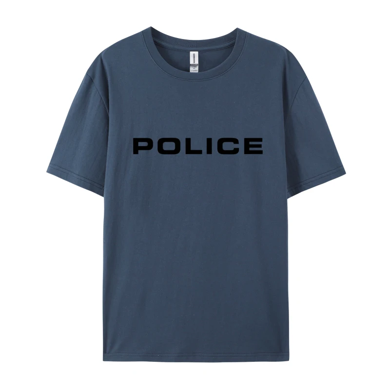 Police T Shirt Graphic Print Adult Tee Shirt Simple Style Homme Black T-Shirt Custom Loose T-Shirt Oversized