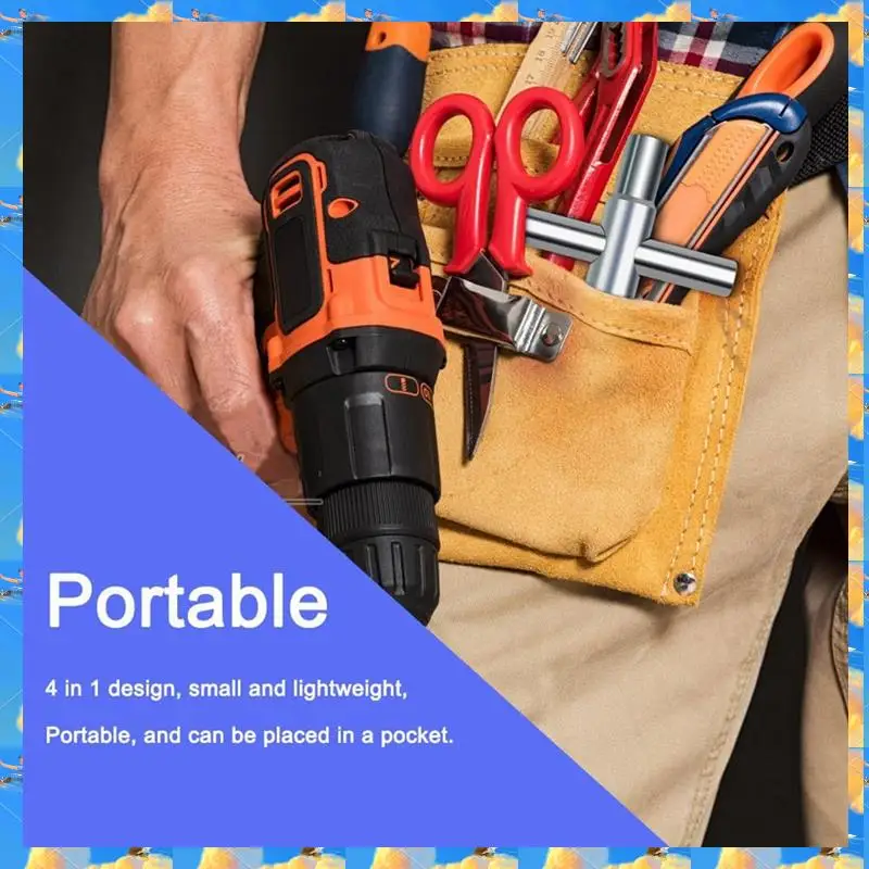 FTS 2 ชิ้นประแจกุญแจ 4 ทิศทาง,กุญแจยูทิลิตี้น้ํามัลติฟังก์ชั่น,ประแจเหล็กสําหรับก๊อกน้ํา,ผ้ากันเปื้อนท่อ,ก๊อกน้ําและอื่นๆ