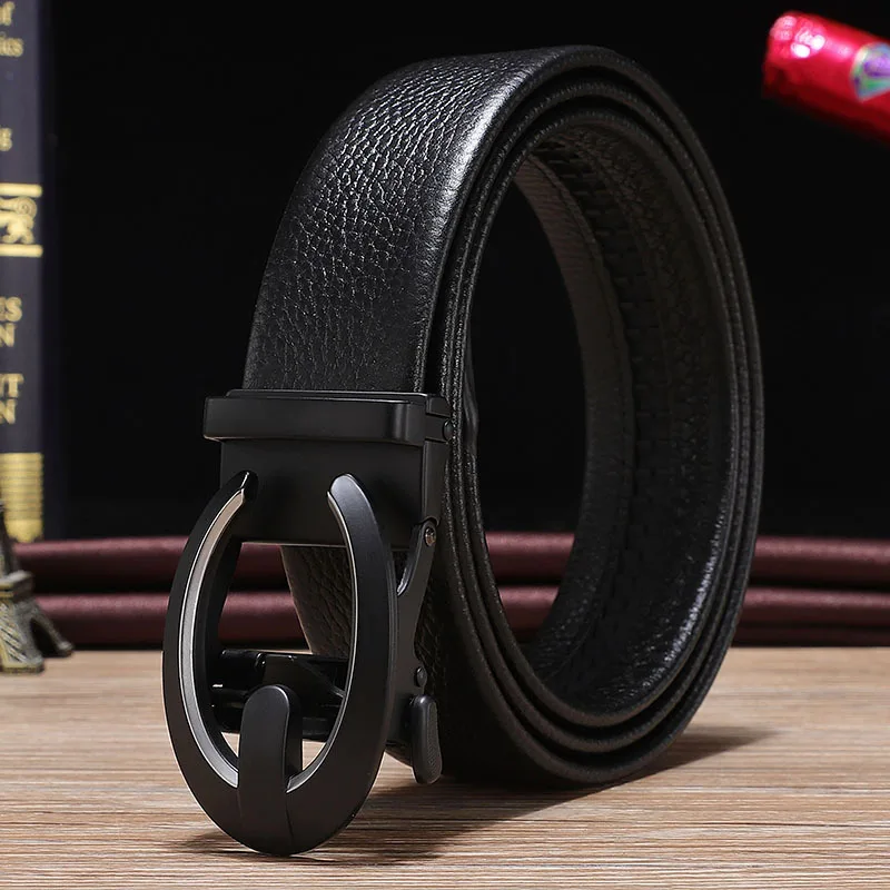 Herren gürtel Mode Legierung automatische Schnalle Gürtel Business lässig Echt leder Herren gürtel Luxus hochwertige Taille Band 3,5 cm – Detail 12