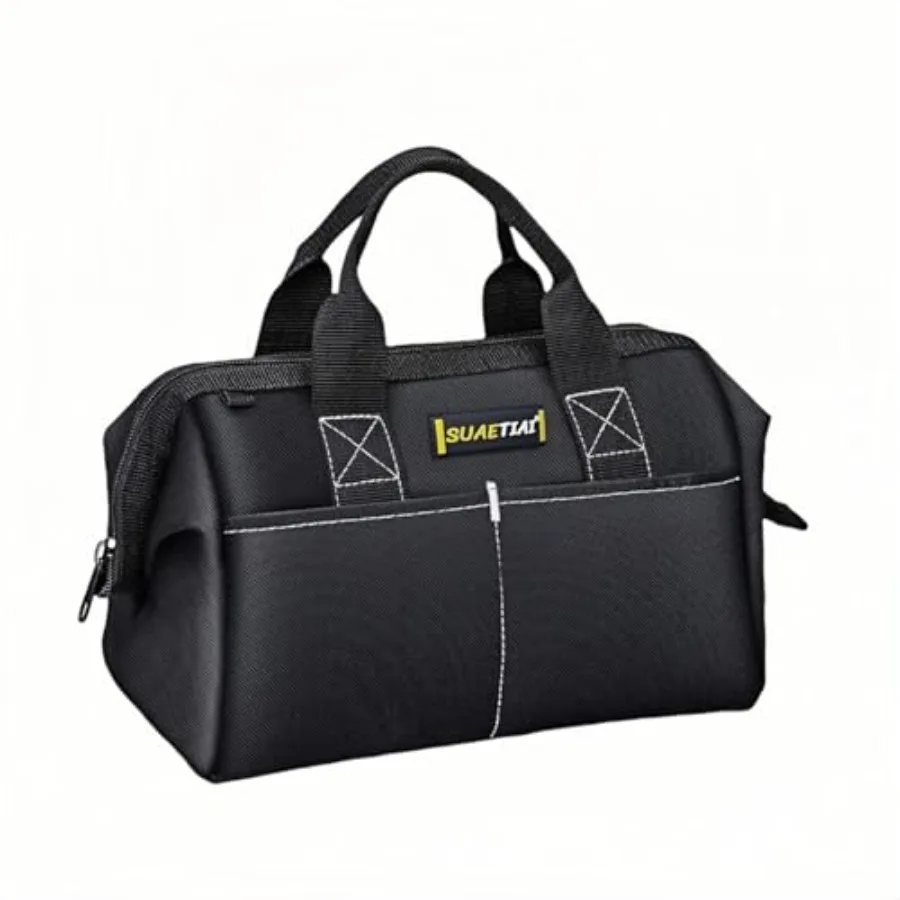 

12 Inch Small Tool Bag for Men, Multi Pocket Small Tool Box, Canvas Tool Bags Organizer, Zipper Tool Tote for Mechanic and Elec