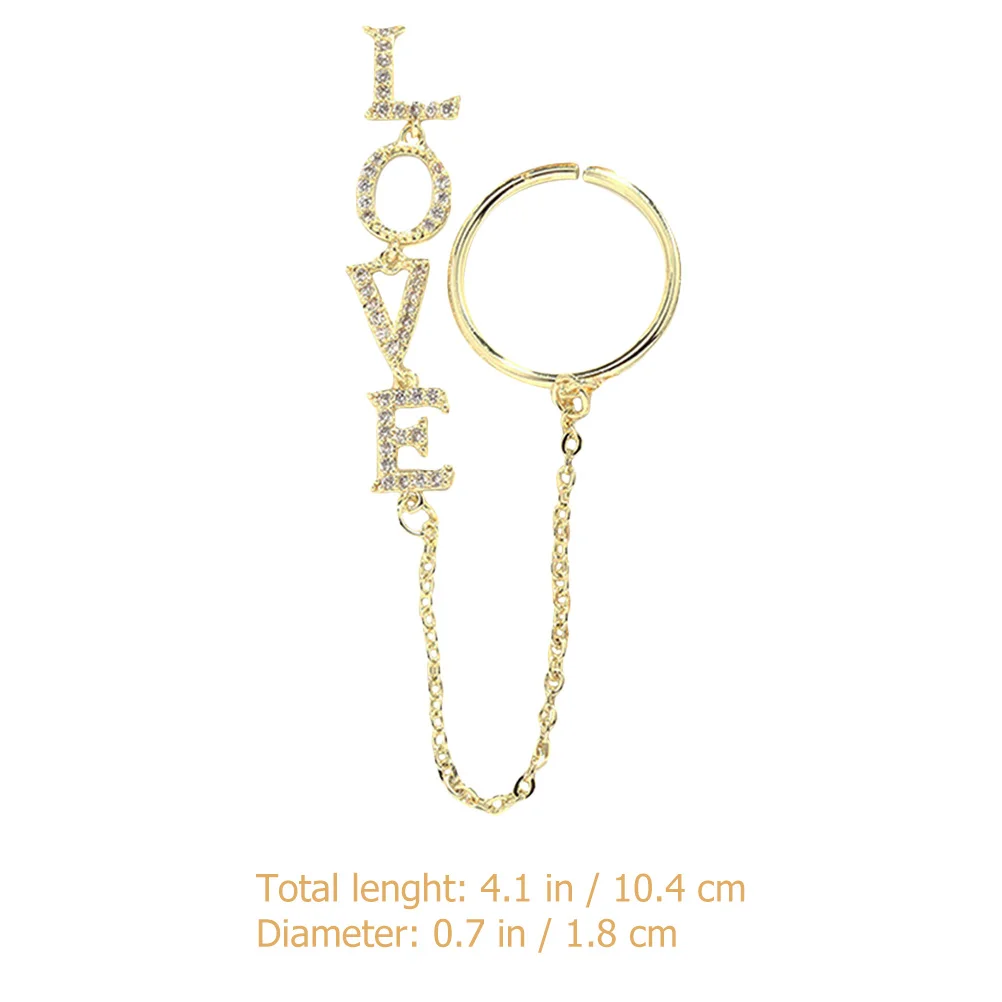 Nail Art Chain Love Ring Nail Charms Zircon Bright Luster Natural Artificial Nails Manicure Jewelry Decoration Festival Party