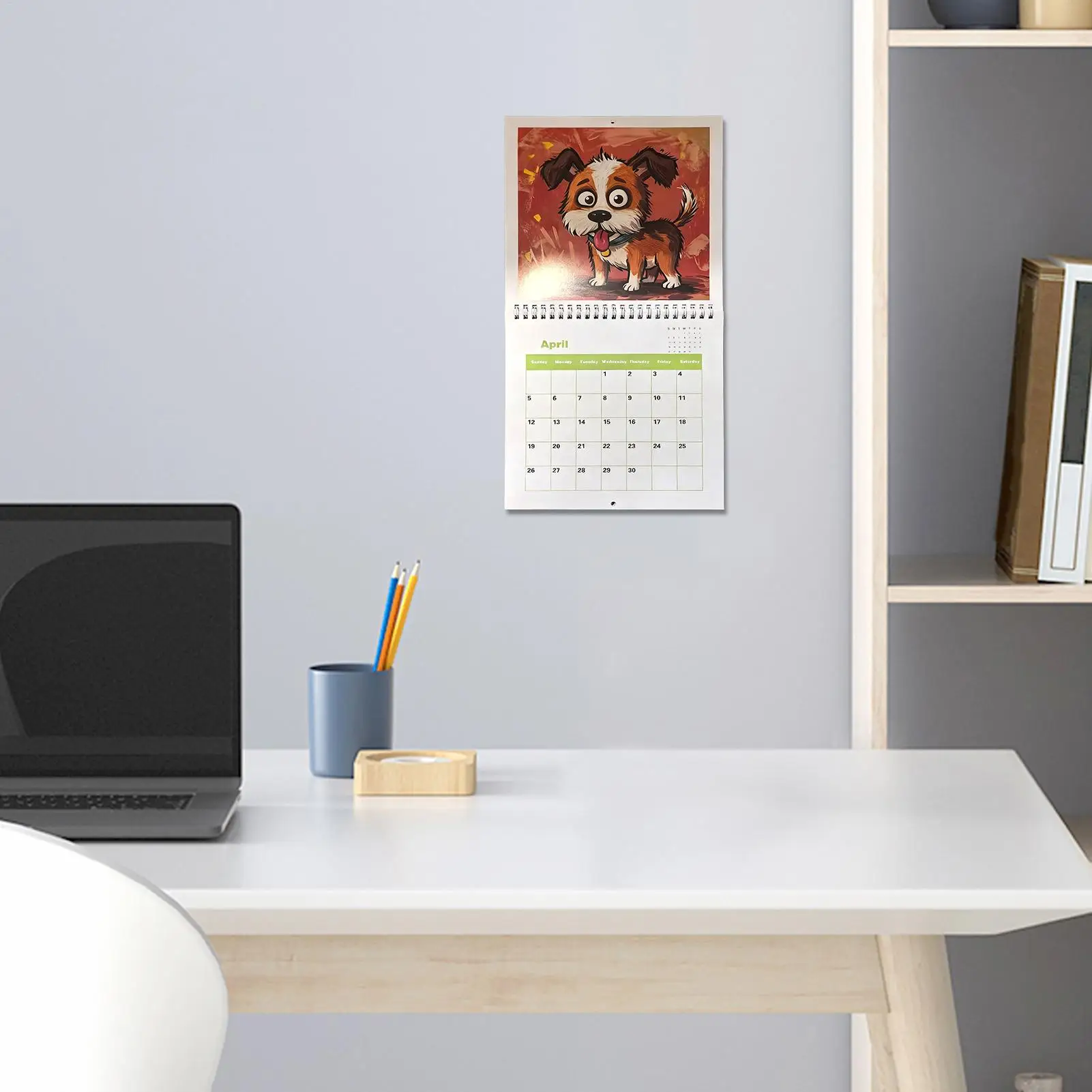 

2026 Calendar 2026 Cartoon Puppy Planner 12 Month Wall Calendar For Animal Lover Home School Wall Desk Daily Scheduling