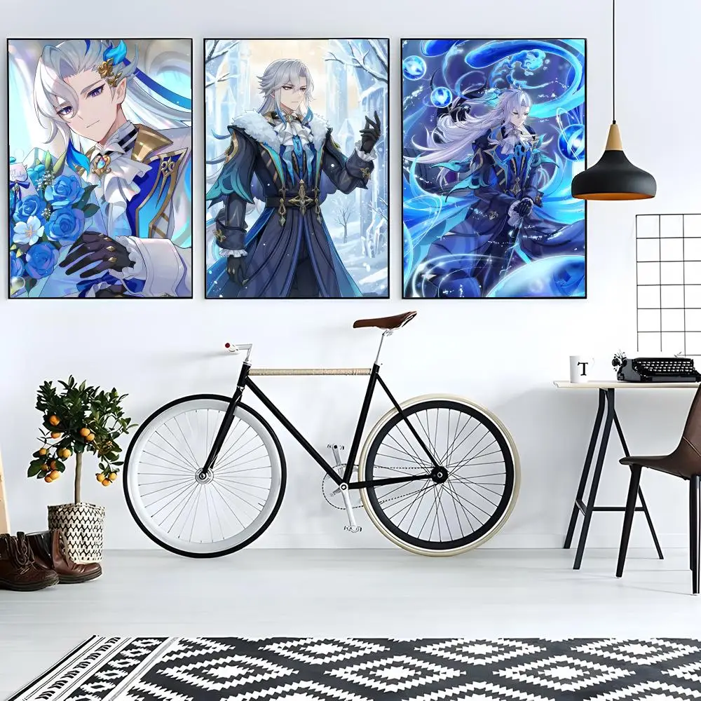 rpg game character G-Genshin Impact Neuvillette Poster retro art restaurant bar decoration