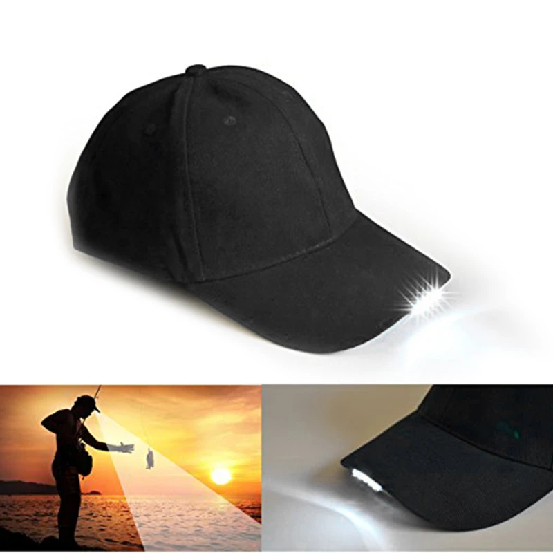 5 LED Lamp Cap Battery Powered Hat With LED Light Flashlight For Fishing Jogging Baseball Cap Lighting Fishing Outdoor Hat