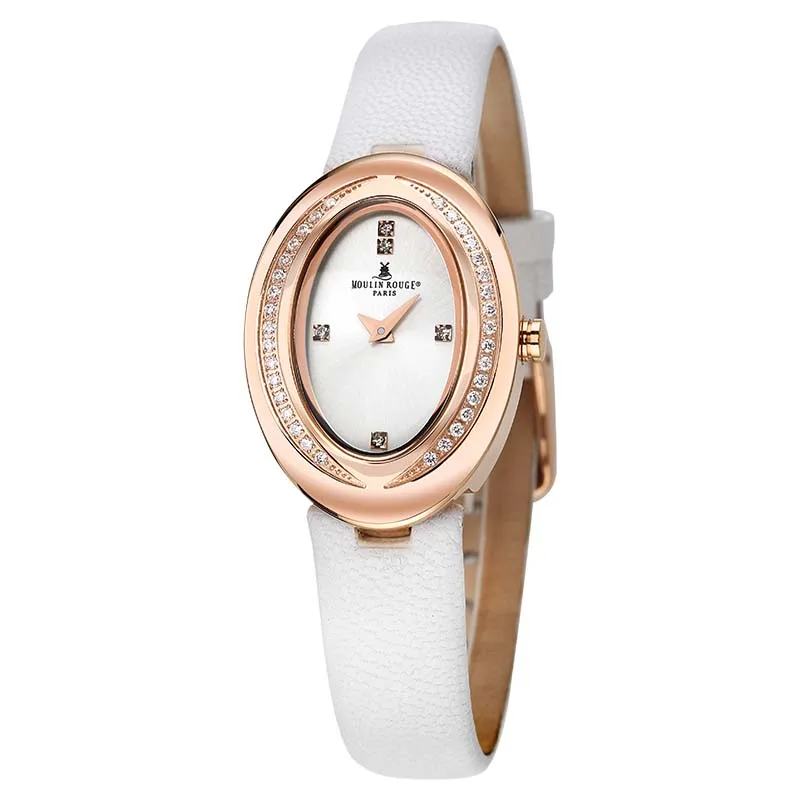 BERNY Oval Woman Watch Quartz Japan Movement Crystals Clock Female Genuine Leather Strap Dropshipping Waterproof Wristwatch Lady