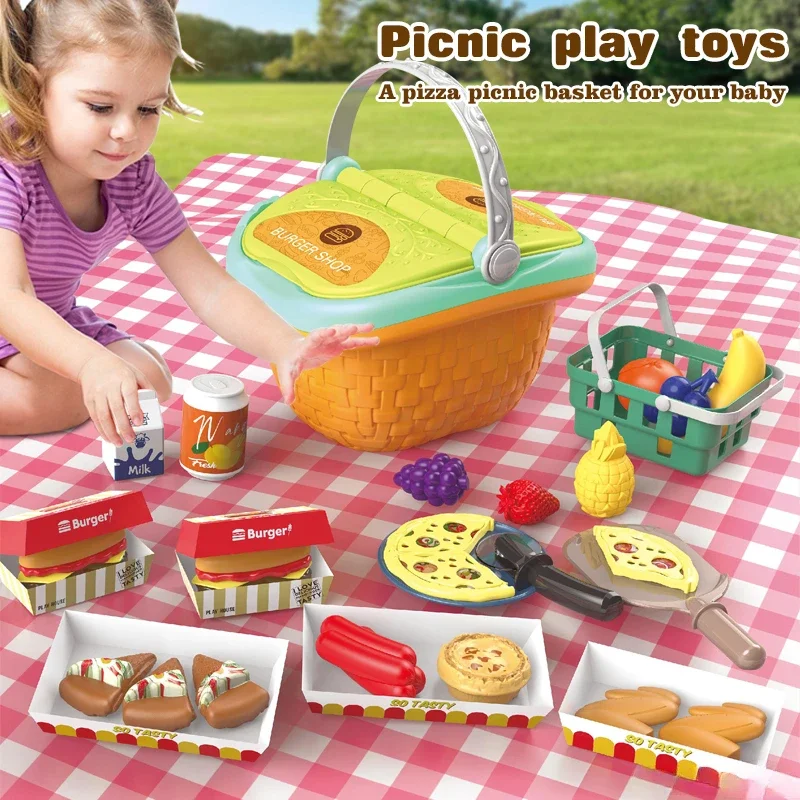 Picknick Speelset Speelgoed Fantasiespel Voedselset voor peuters Keuken Tandarts Dessert Make-up Koken Buitenspeelspeelgoed voor kinderen Cadeau