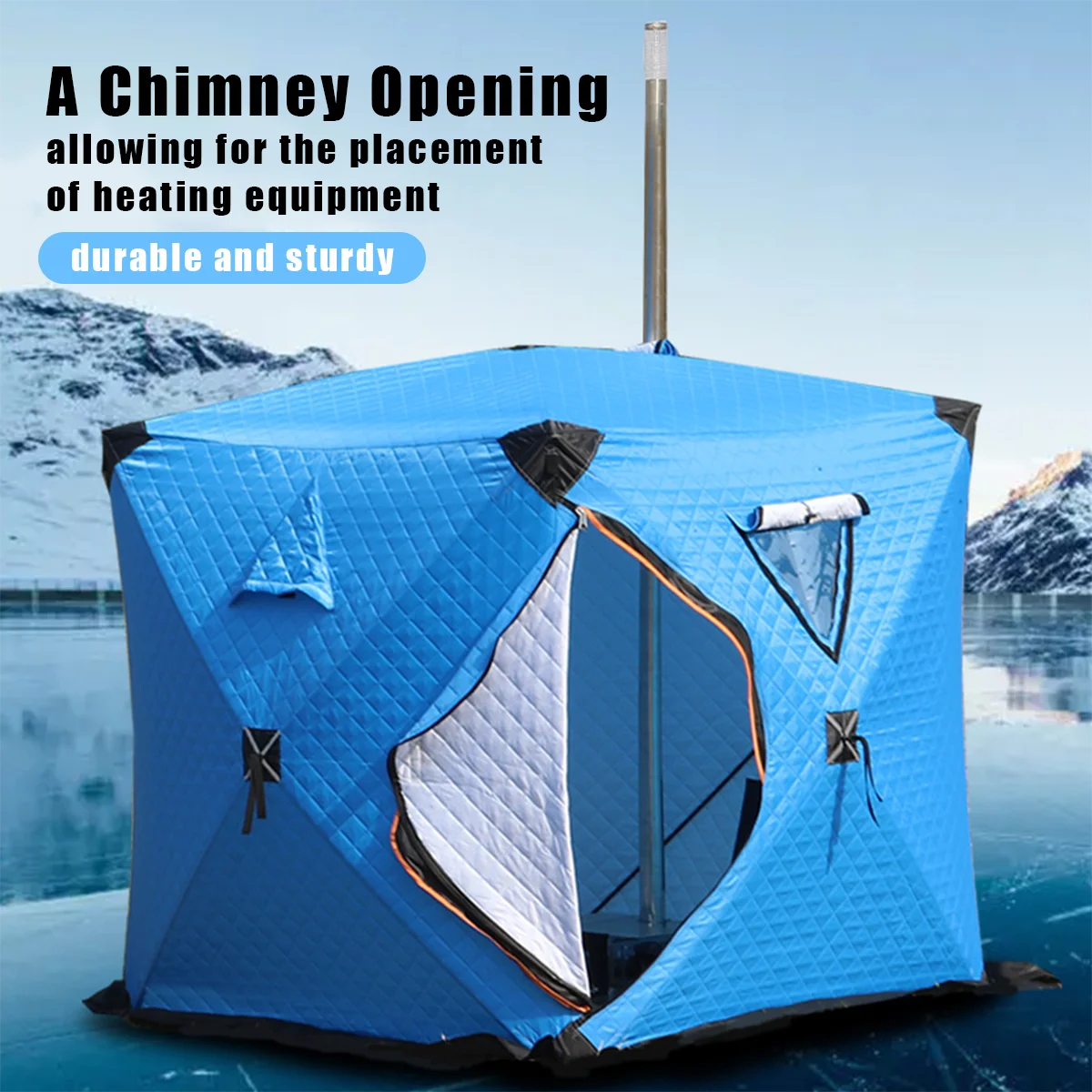 Thickened Insulated Ice Fishing Camping Tent Beach Windproof Cold Resistant Waterproof Portable Foldable 3-4 Person All Seasons