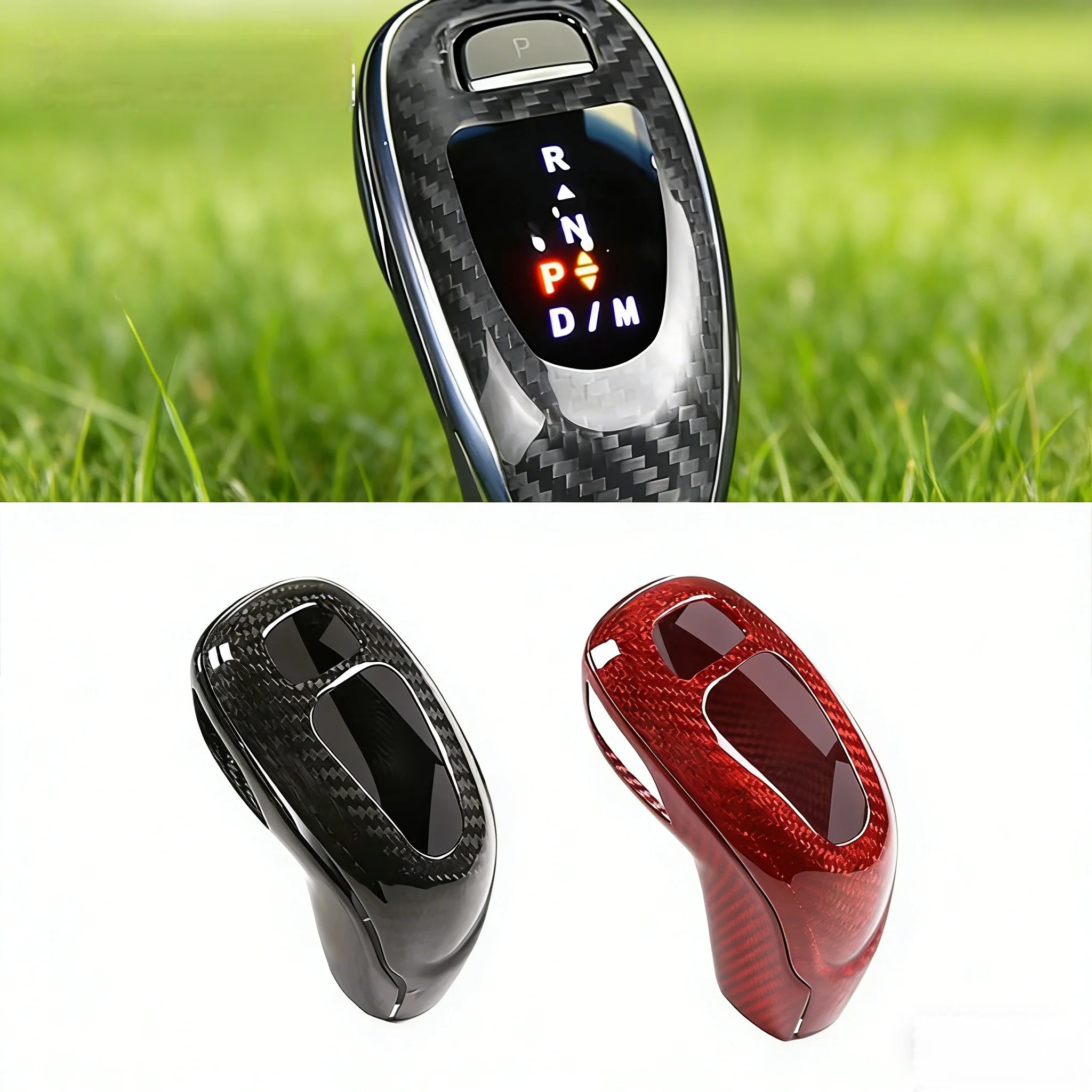 

Car Carbon Fiber Gear Shift Knob Head Cover Sticker Trim For Cadillac CT5 2020-2022