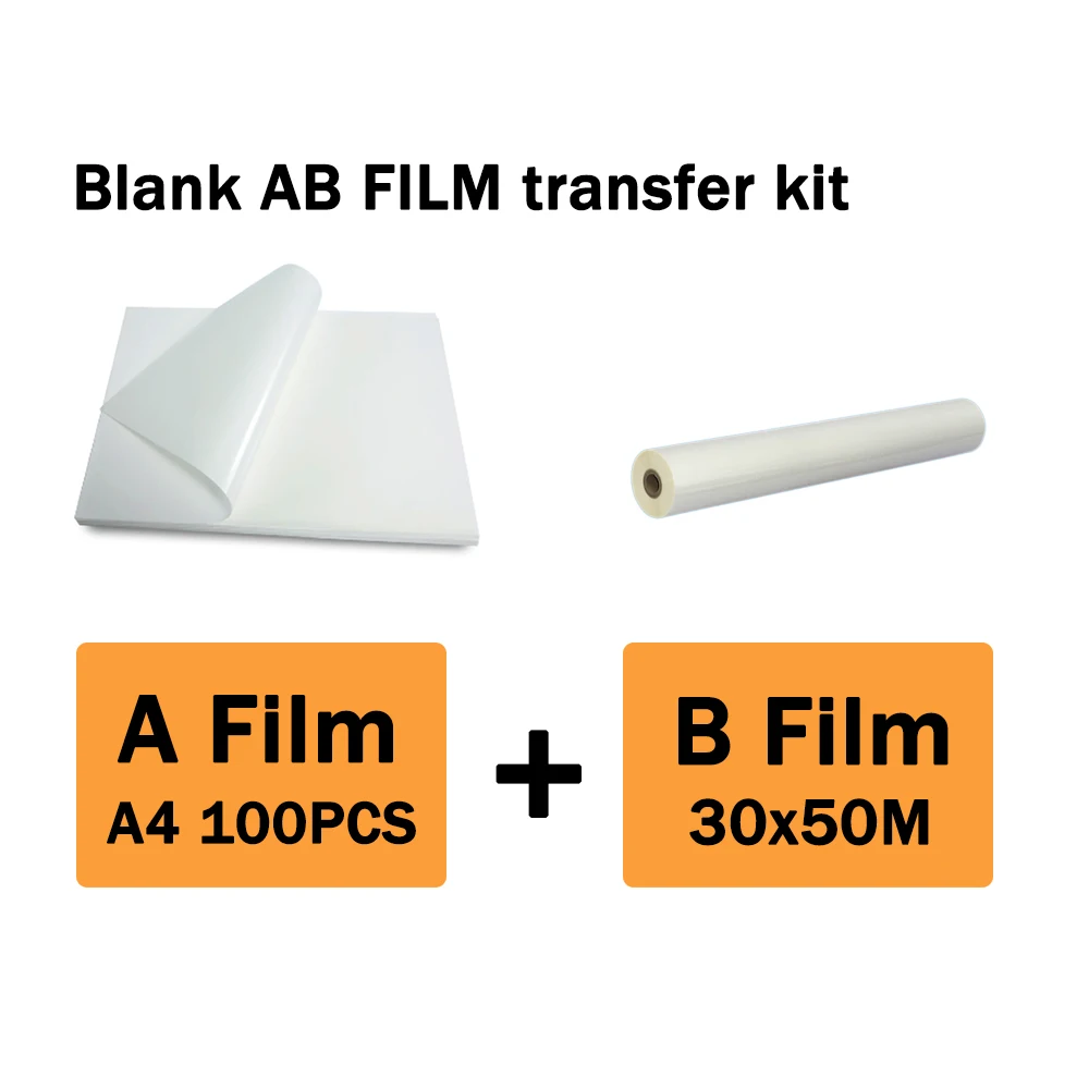 UV DTF Transfer Sticker AB FILM Kit A4 20PCS + B FILM Suitable for UV Flatbed Printer A3 20 A FILM + 30X50CM B FILM Set