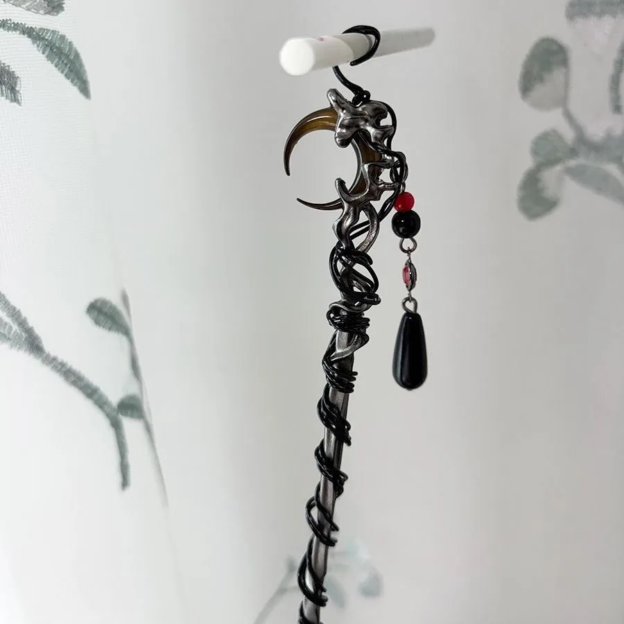 Premium Darkmoon Scepter Cigarette Holder, Handheld Cigarette Holder with Adjustable Clip, Suitable for Tobacco.