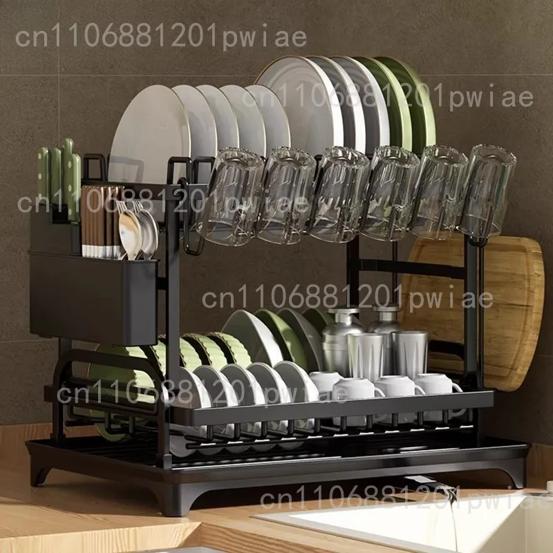 

Сушилка для посуды Компактная кухонная полка для посуды Набор сливных досок Большая нержавеющая сушилка для посуды с держателем для посуды